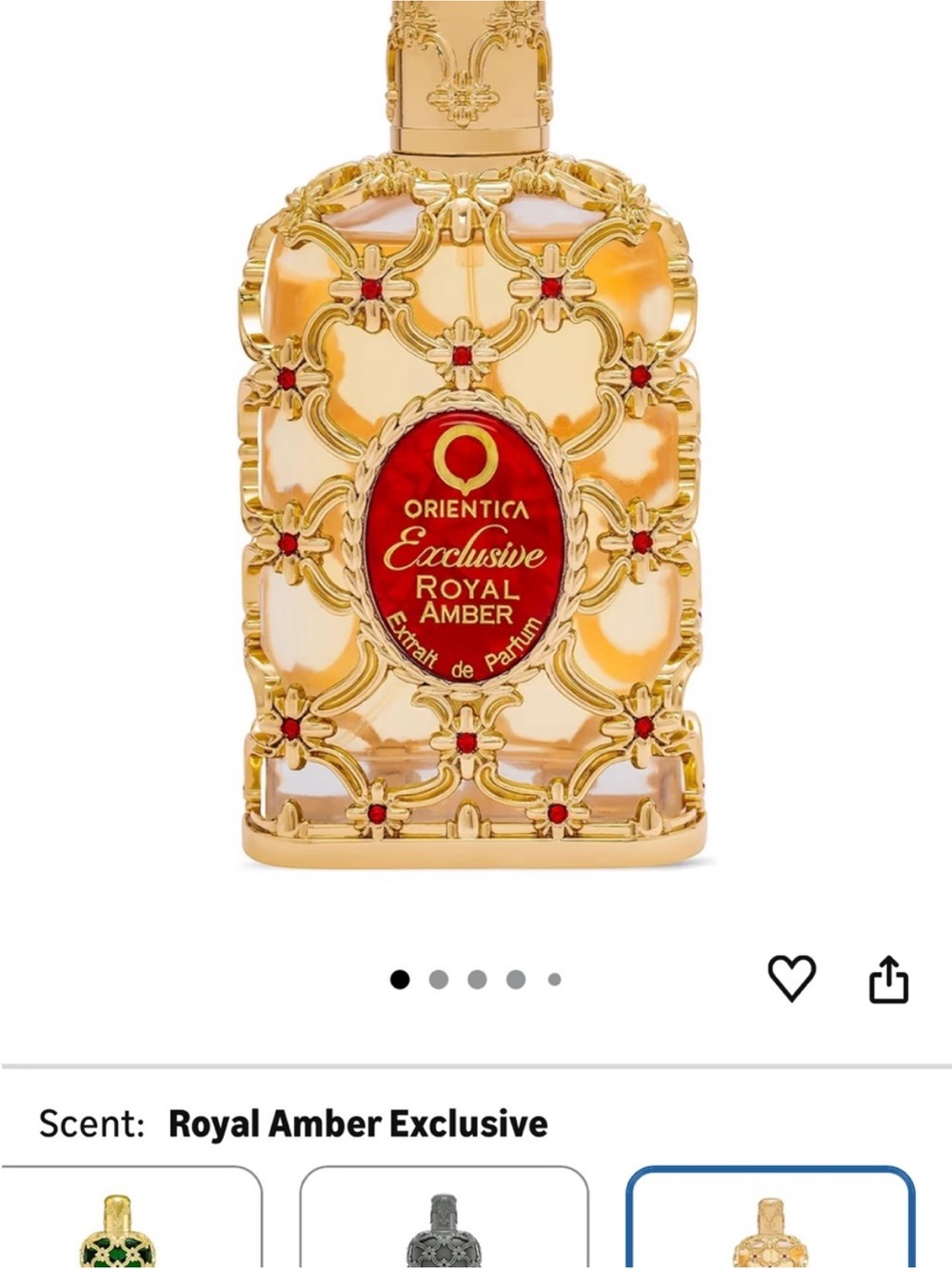 Orientica Exclusive Royal Amber Extrait de Parfum - Gold & Amber Bottle